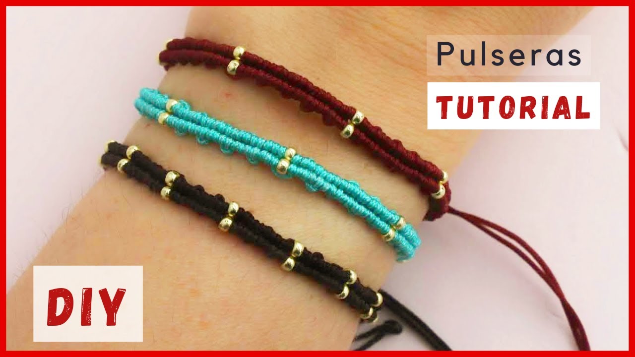 Como hacer pulseras de hilo en macramé fácil y bonita con el nudo festón / Pulseras paso a paso