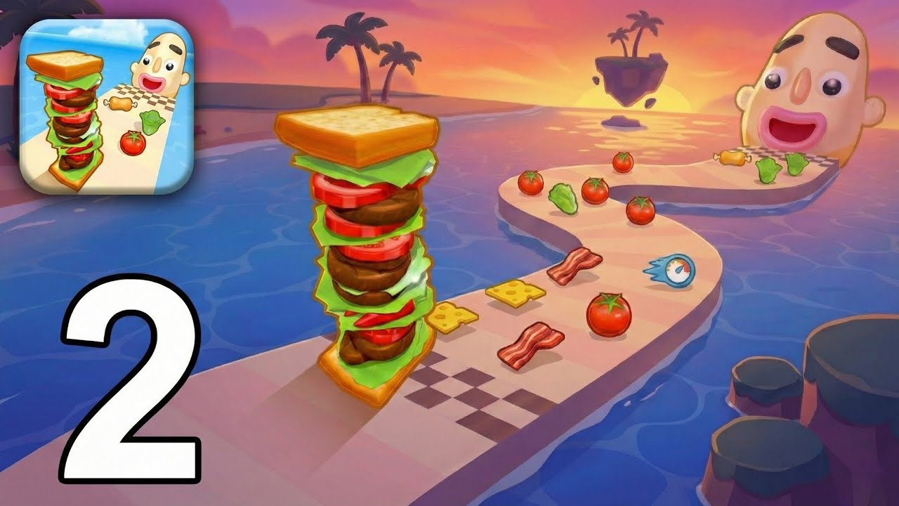 Sandwich Runner – Gameplay Walkthrough Part 2 - Crazy Sandwich Run Gameplay (Android & iOS)