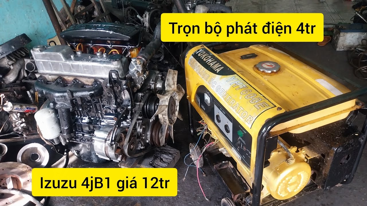 Máy phát điện trọn bộ 4tr izuzu 4jB1 giá 12tr huynhDai 4D34. Kia.iseki 2.1.faw98 turbo 