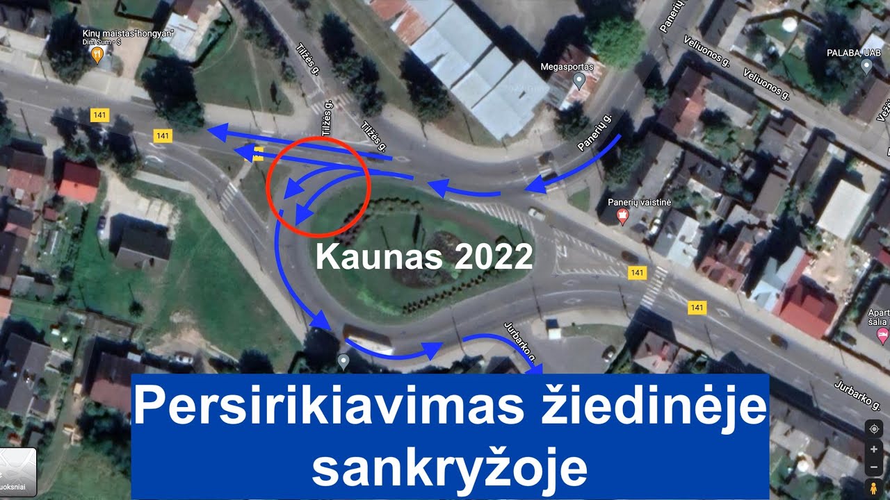 Juostos keitimas Jurbarko g.  žiede