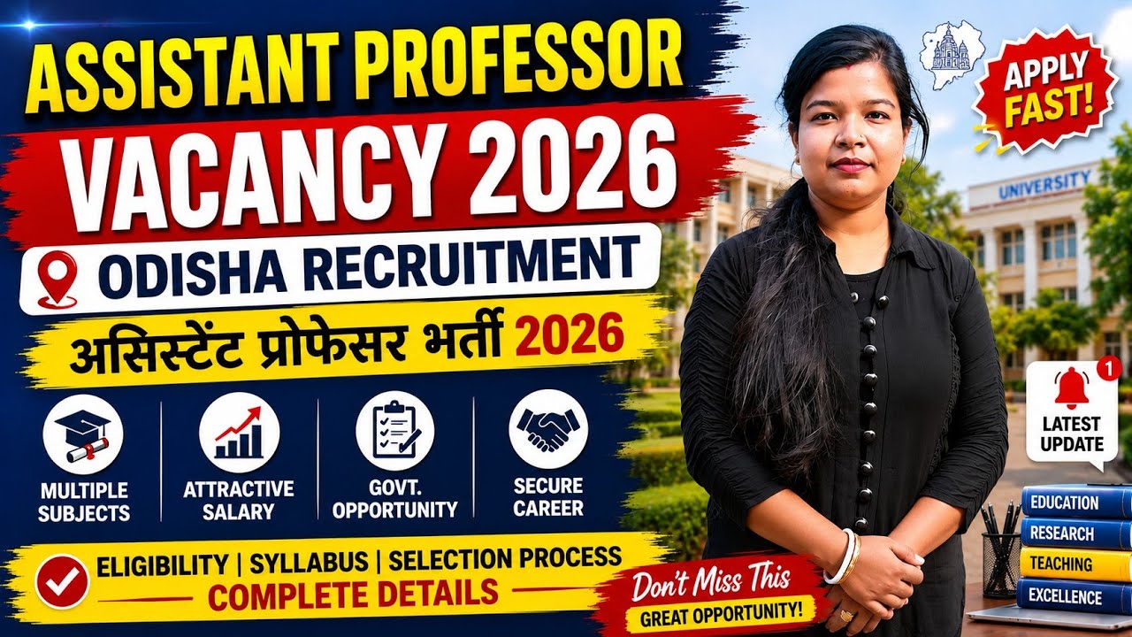 Odisha Assistant Professor Recruitment 2026 | Complete Details & Apply Process
