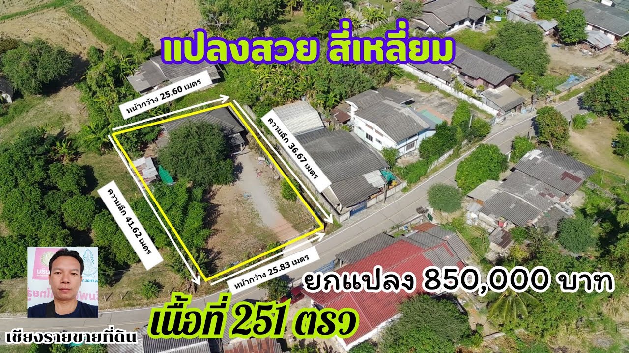 ((ปิดการขาย))CR66219 ที่ดิน 251 ตารางวา ขาย 850,000 บาท ต. เมืองชุม อ. เวียงชัย เชียงราย