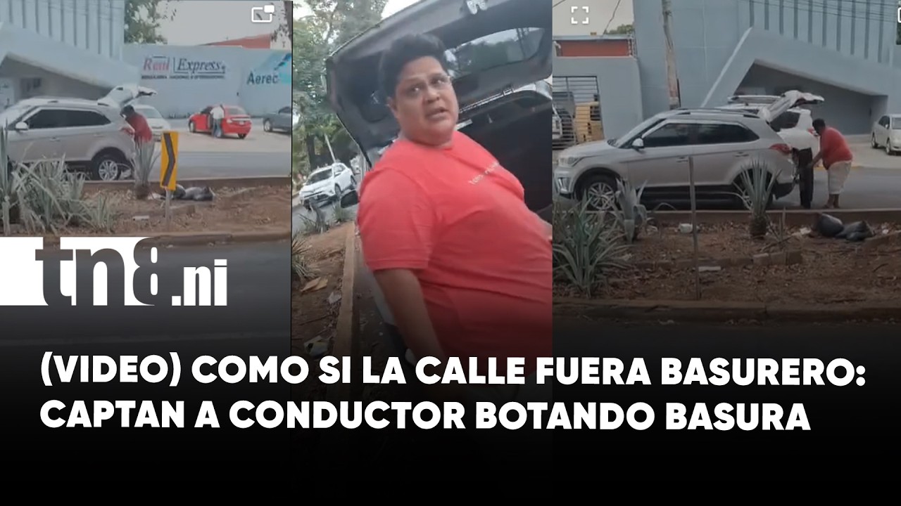 Conductor es captado botando basura en plena vía pública en Managua