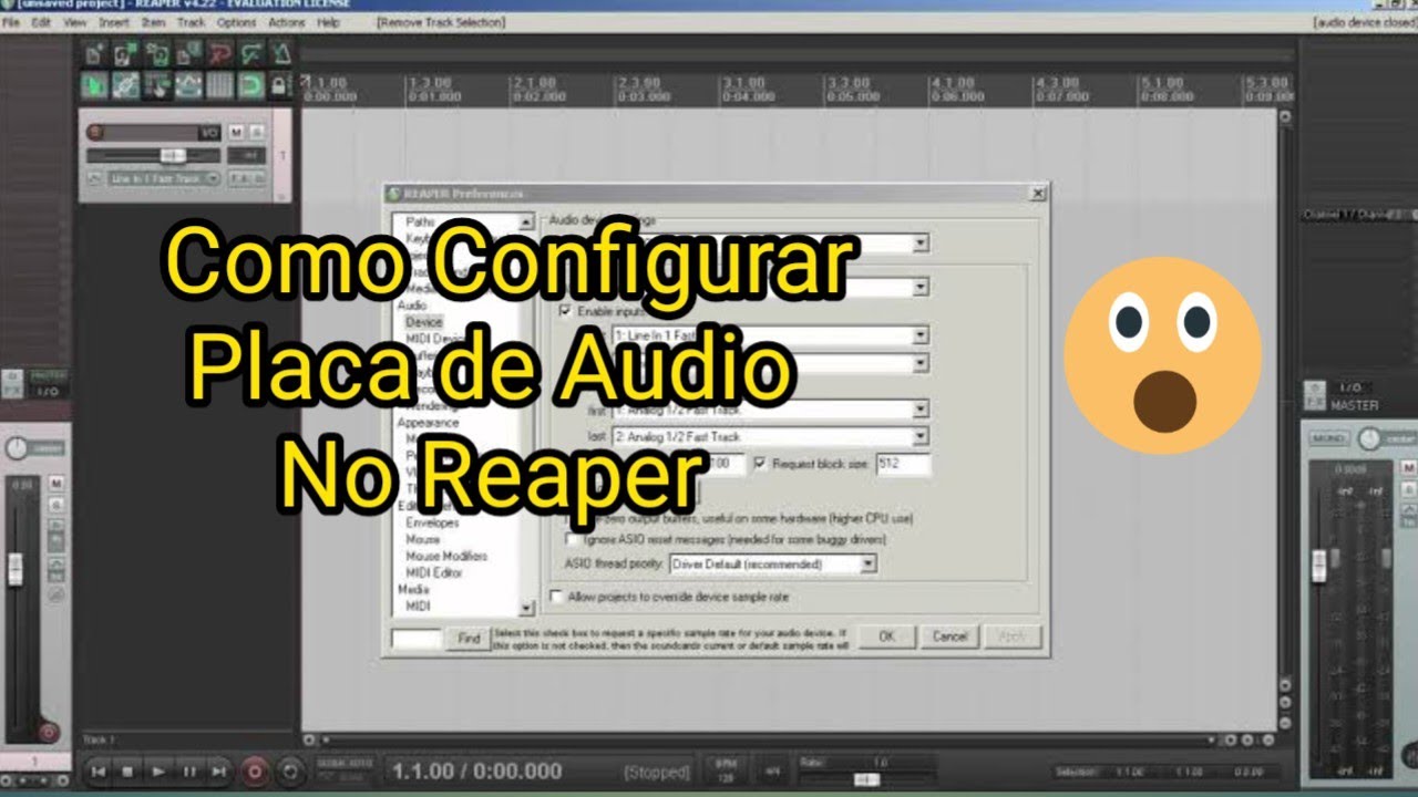 CONFIGURAR PLACA DE AUDIO NO REAPER / AUDIO GRAVACAO  - kennyproducoes