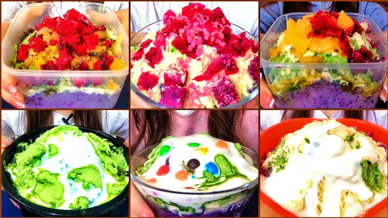 HAOQI 🌼 [3/3]🌼 SHAVE ICE WITH CREAM AND TOPPED DRAGON FRUIT 