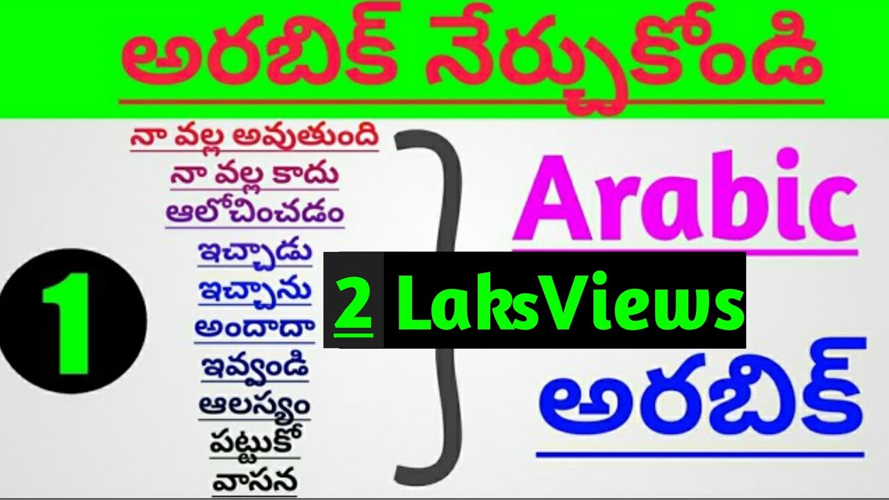Learning Arabic In Telugu | Arabic Through Telugu ౹ తెలుగులో అరబిక్ నేర్చుకోండి ౹ Learn With Thiru
