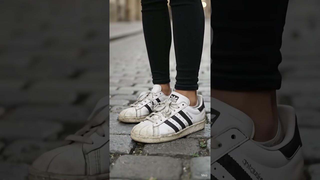Wearing his old adidas 