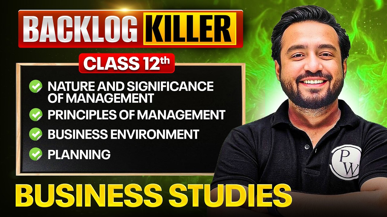 Class 12 Business Studies Backlog Killer🔥 | Commerce Backlog Killer | Complete Unit Test Preparation