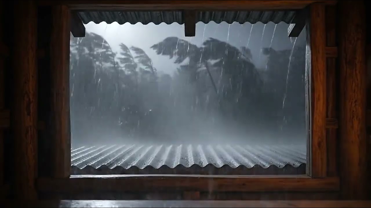 Rain on Window with Thunder Sounds | Heavy Rain Ambience for Study, Focus, Reading & Productivity