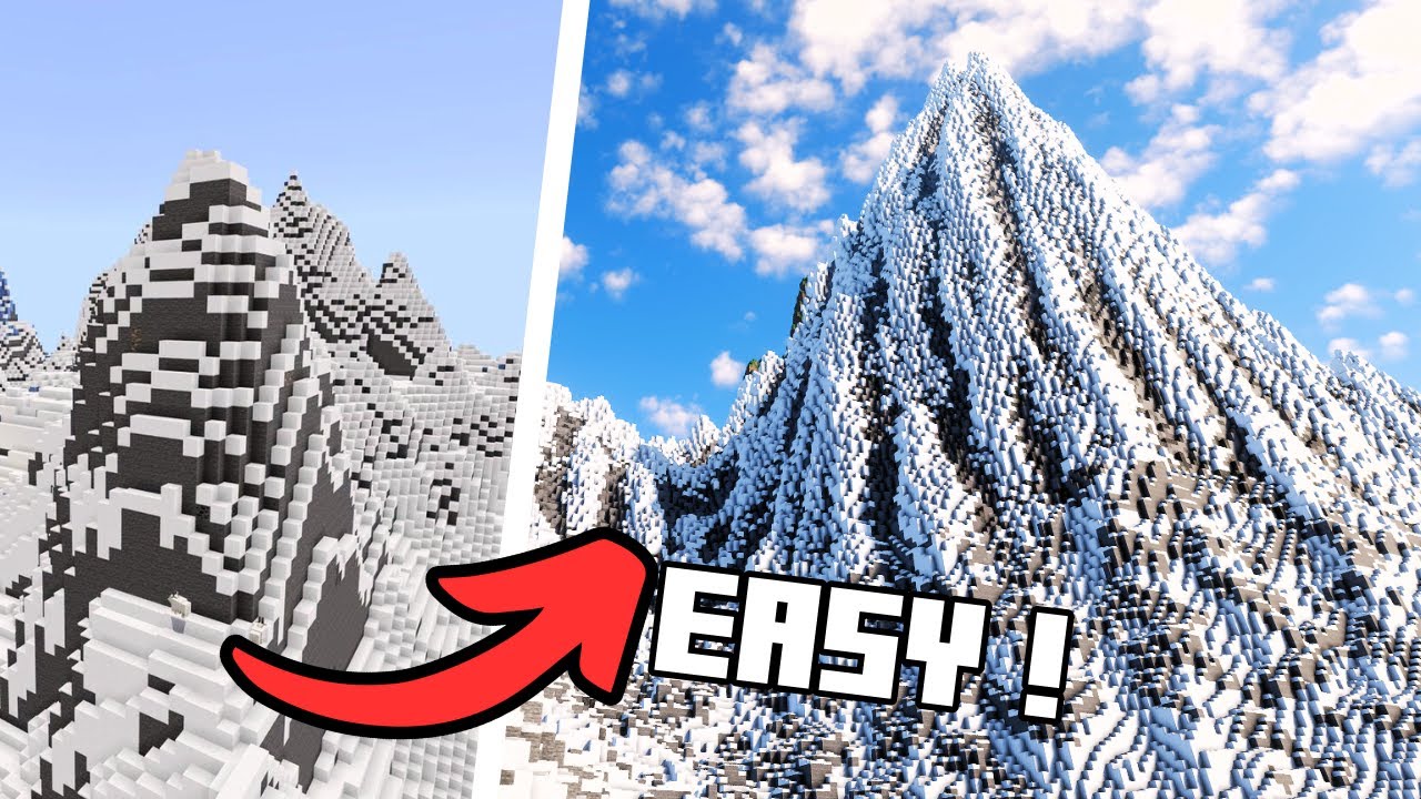 Minecraft Tutorial: REALISTIC Mountains | Axiom mod