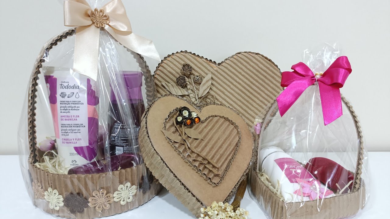 cestas de papelão para dar presente 🎁