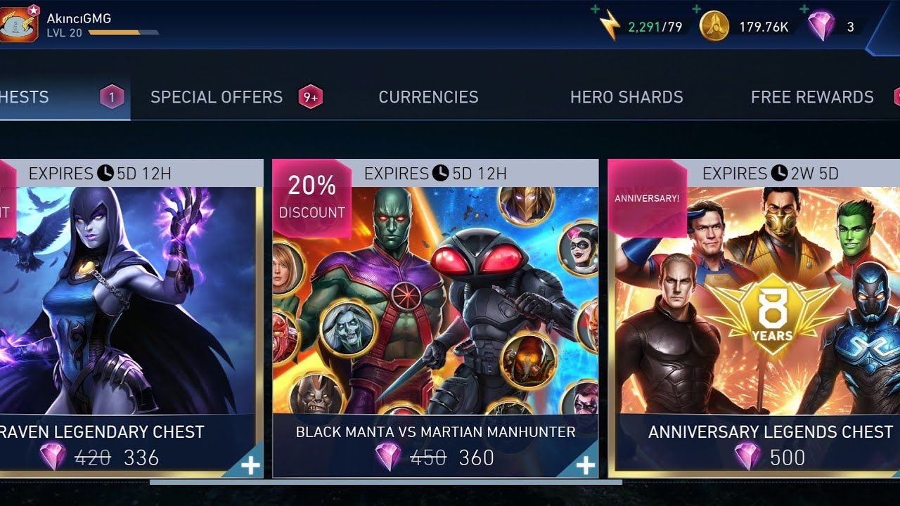 Annıversary Legends Chest 10k!+65k! Gem Chest - INJUSTİCE 2 MOBİLE