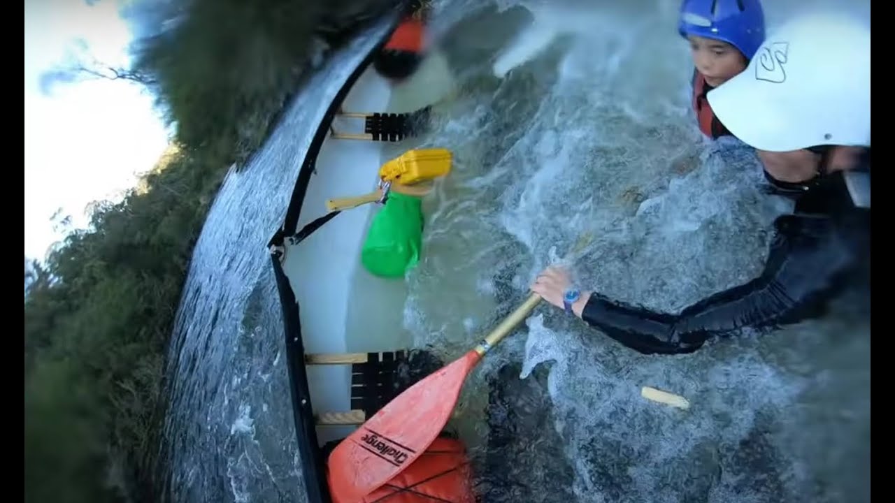 Canoe pinned and folded inwards- Snowy Creek Vic, Australia