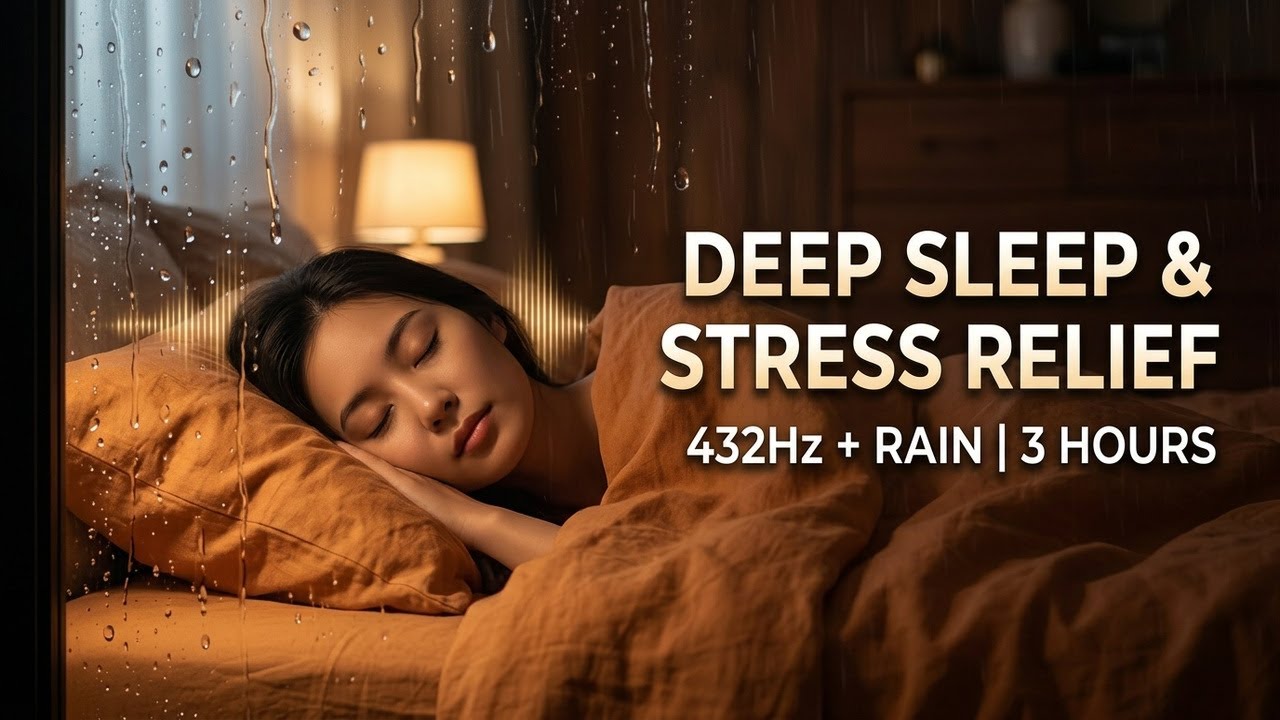 Pure Sleep & Stress Relief 🌙 432Hz + Rain | 3 Hours No Loops