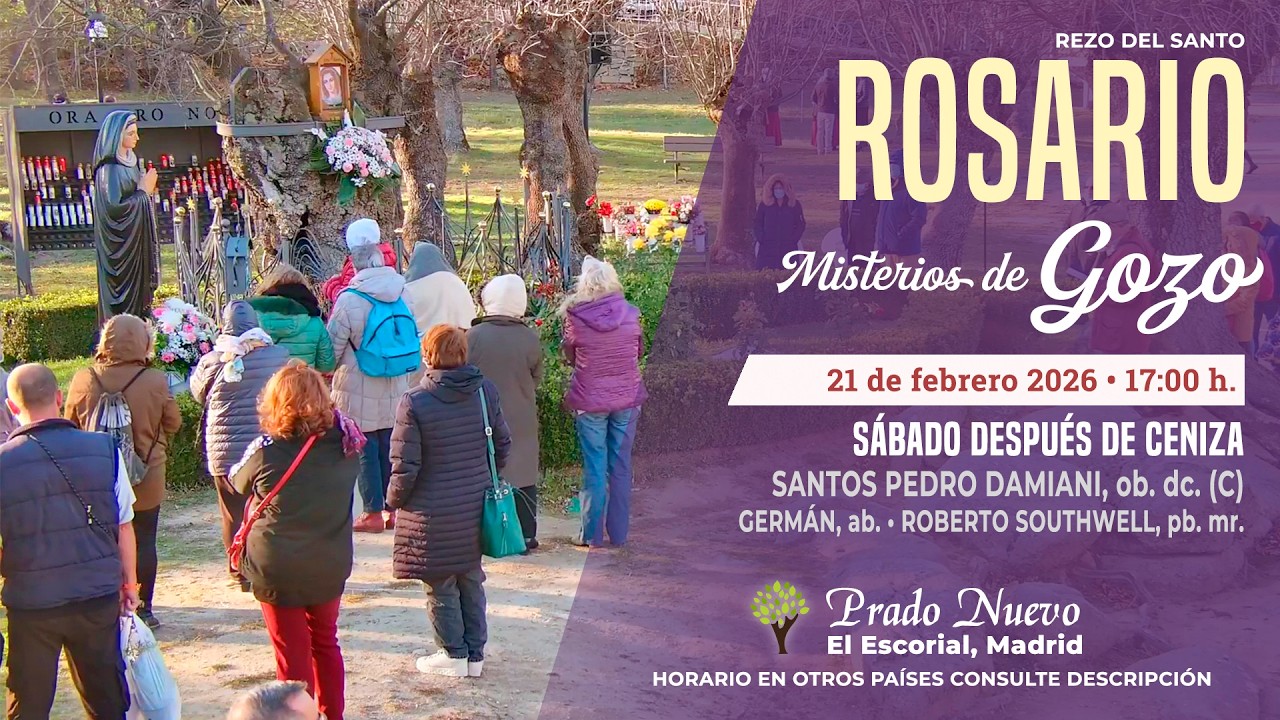 SANTO ROSARIO MEDITADO de hoy Sábado (Misterios Gozosos) en DIRECTO desde PRADO NUEVO a las 17:00 h.