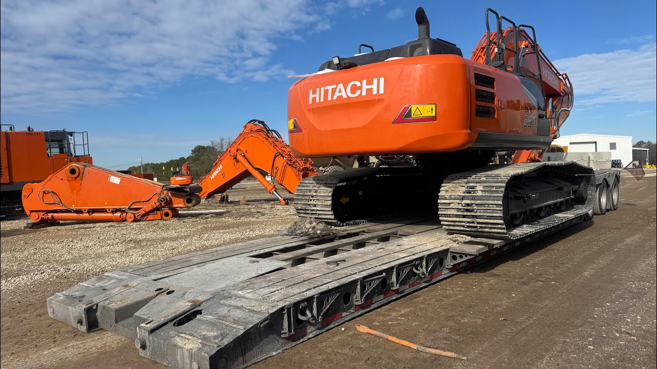 CRST RGN HEAVY HAUL‼️➕ 100,000 lbs GVW Hitachi 250 excavator🚧 💪 