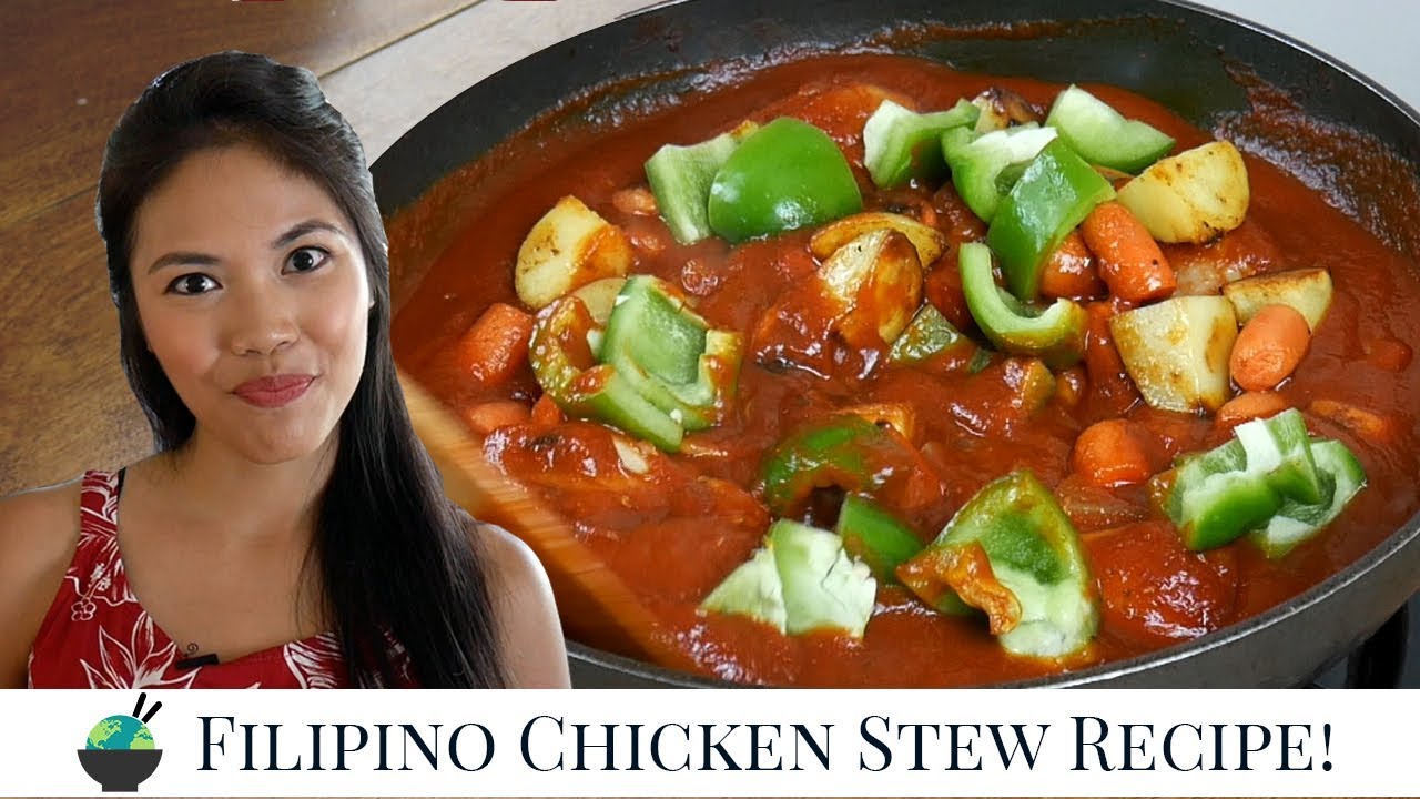 Afritada Recipe | How To Cook Chicken Tomato Stew | Filipino Recipes Chicken
