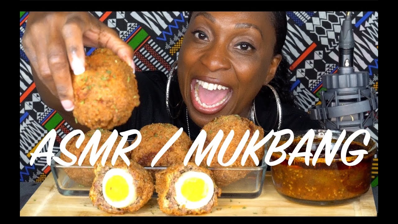 DEEP FRIED BOILED EGGS w/ A TWIST..!!! *SCOTCH EGG*  (MUKBANG)
