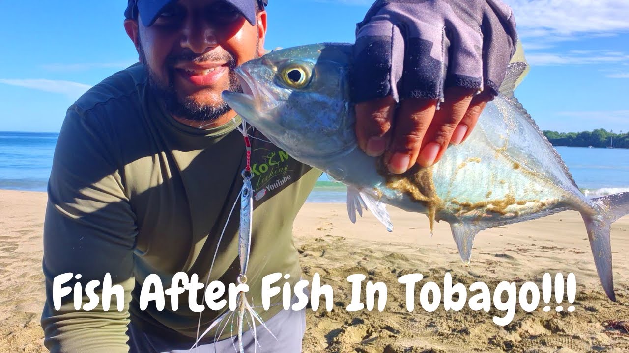 BEAUTIFUL CLEAR WATER BEACH LOADED WITH FISH IN TOBAGO! Caribbean Beach Fishing With The KoS M Jig