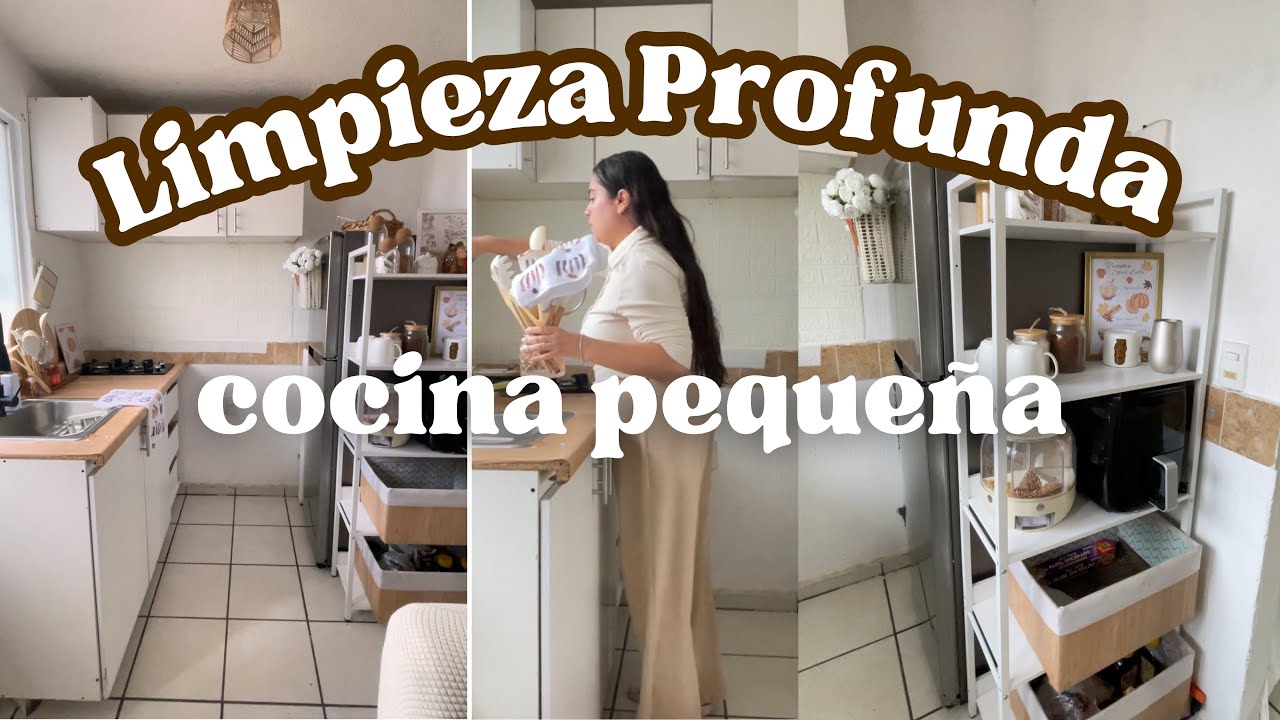 COCINA PEQUEÑA LIMPIEZA PROFUNDA ✅ motivación para limpiar + Pizzas Freidora de Aire🍕