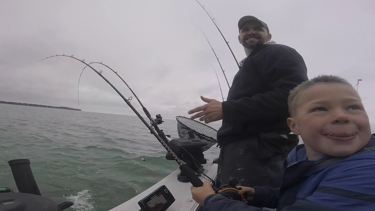 Sodus Bay Fishing, April 28 2019- Brown trout (and cohos) after a big blow