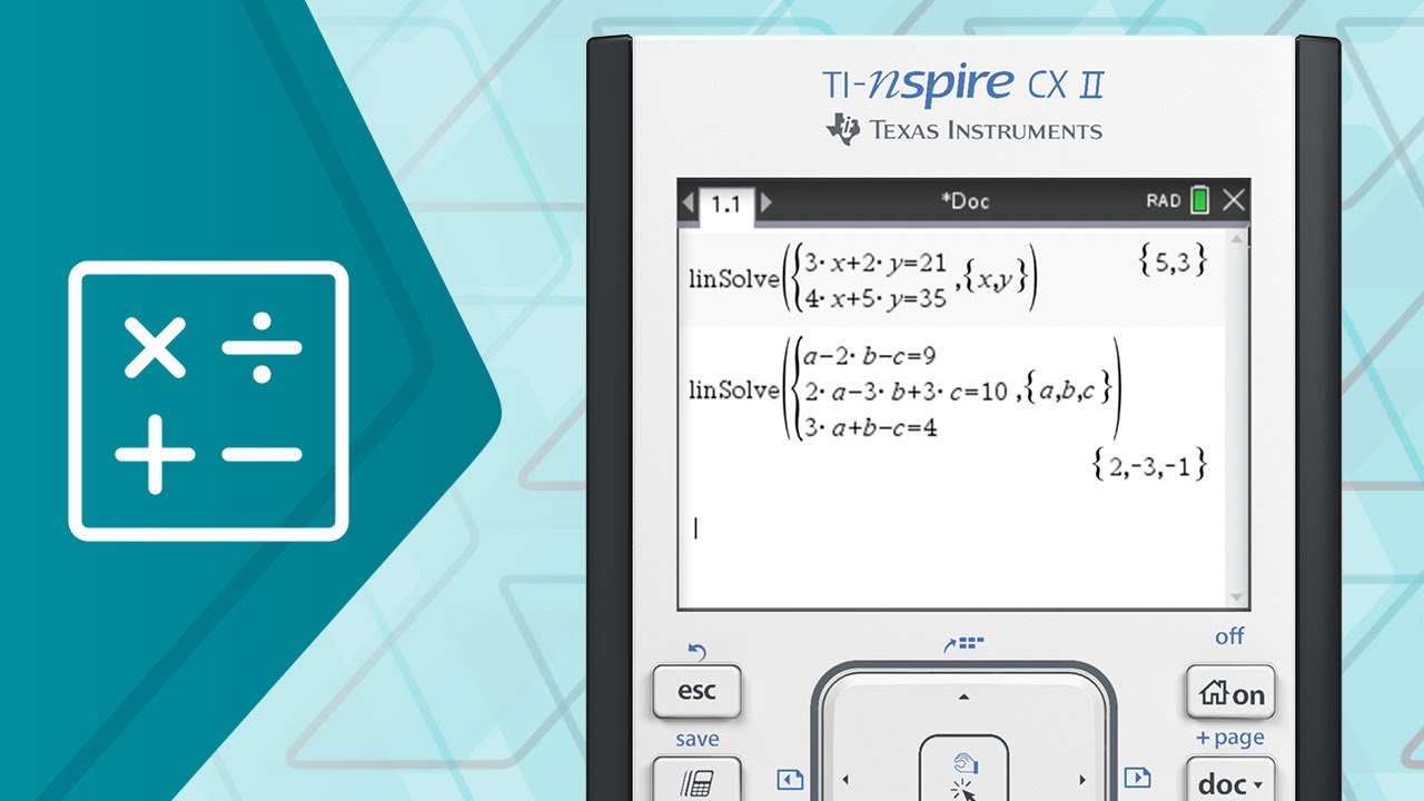 Решение систем уравнений на графическом калькуляторе TI-Nspire CX II