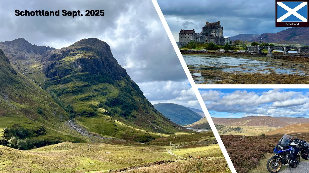 Teil 1 09-25 Motorradtour Schottland 9Tg Drohne Skye - Highlands - Cairngorms - Northumberland