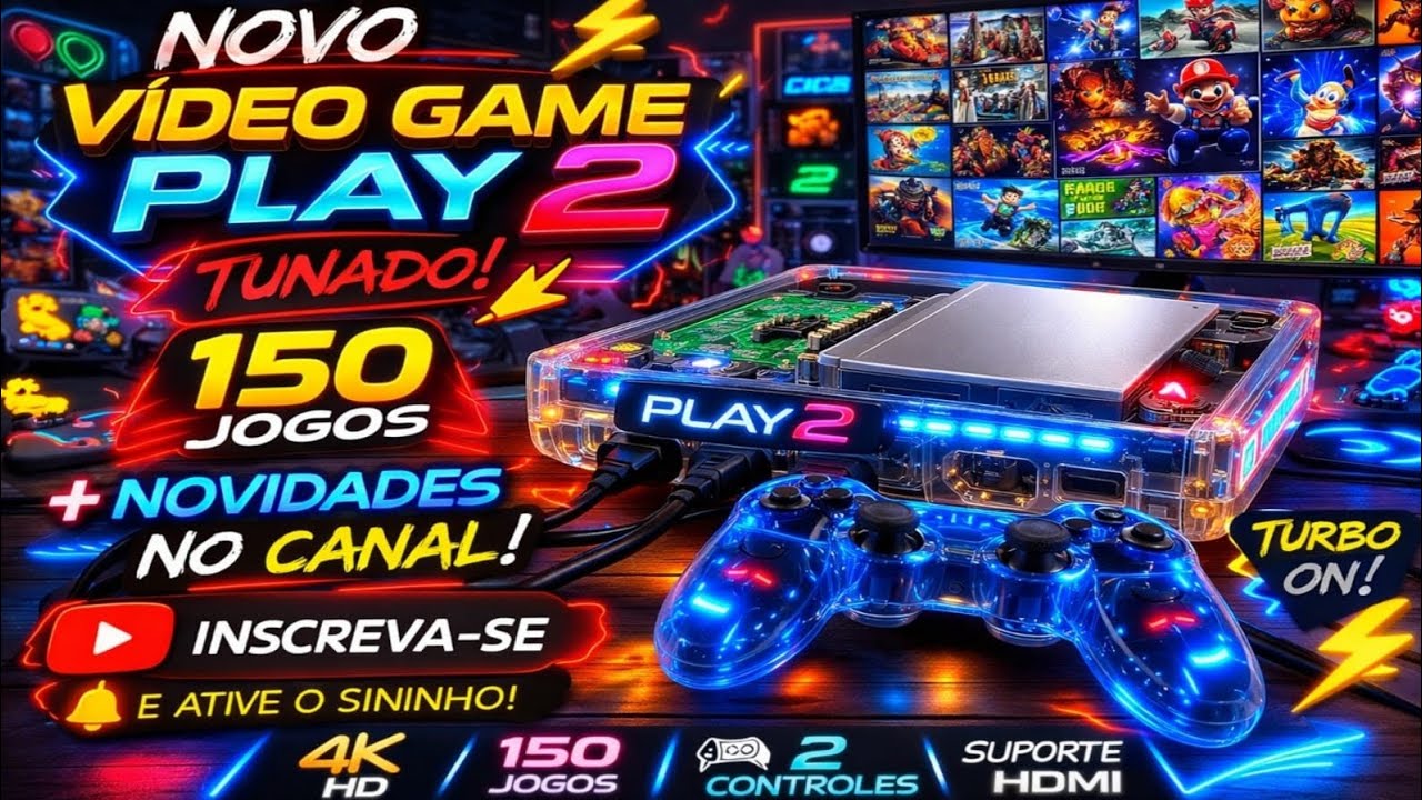 CHEGOU MEU NOVO VÍDEO GAME PLAY2 TUNADO!!! - TONY 2T HRQ - 150 JOGOS