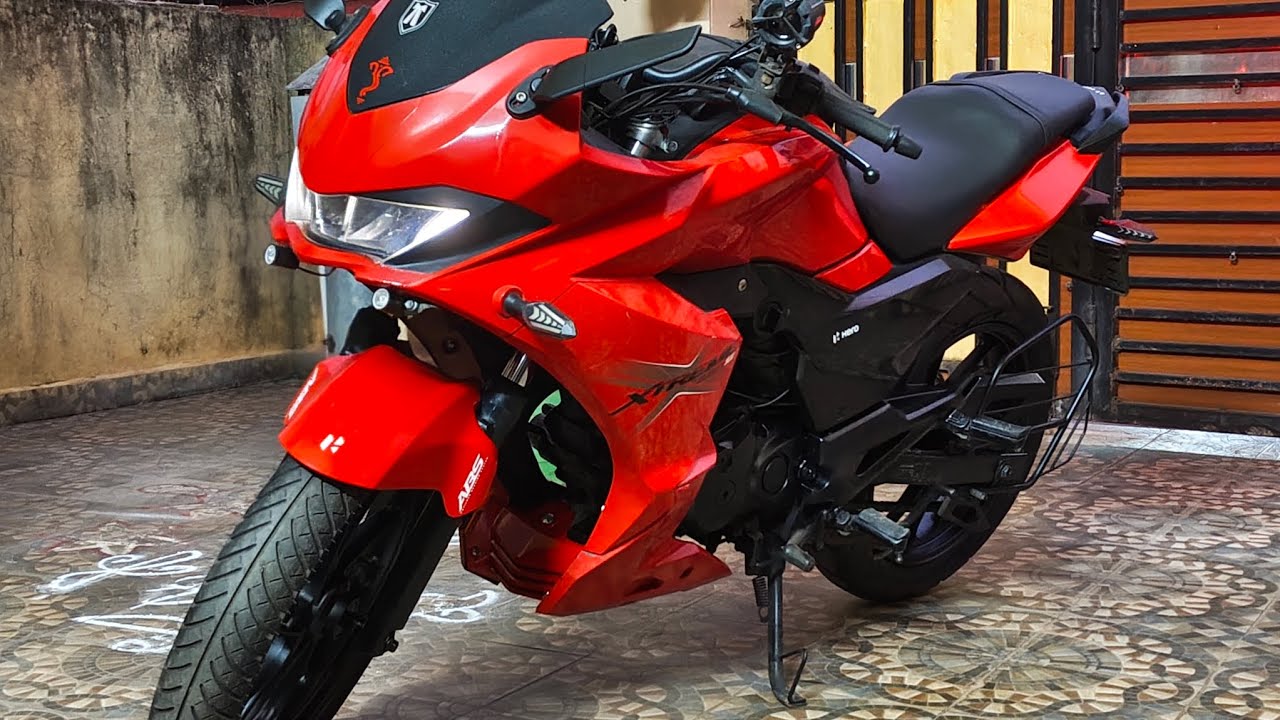 MODIFIED HERO XTREME 200S bike, 2026. BS4 2019 Year bike. Repainted DIY ORANGE RED, MATTE BLACK.
