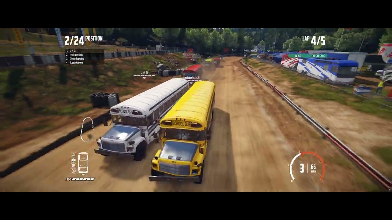Wreckfest: Busses in the dirt at Pennsboro.