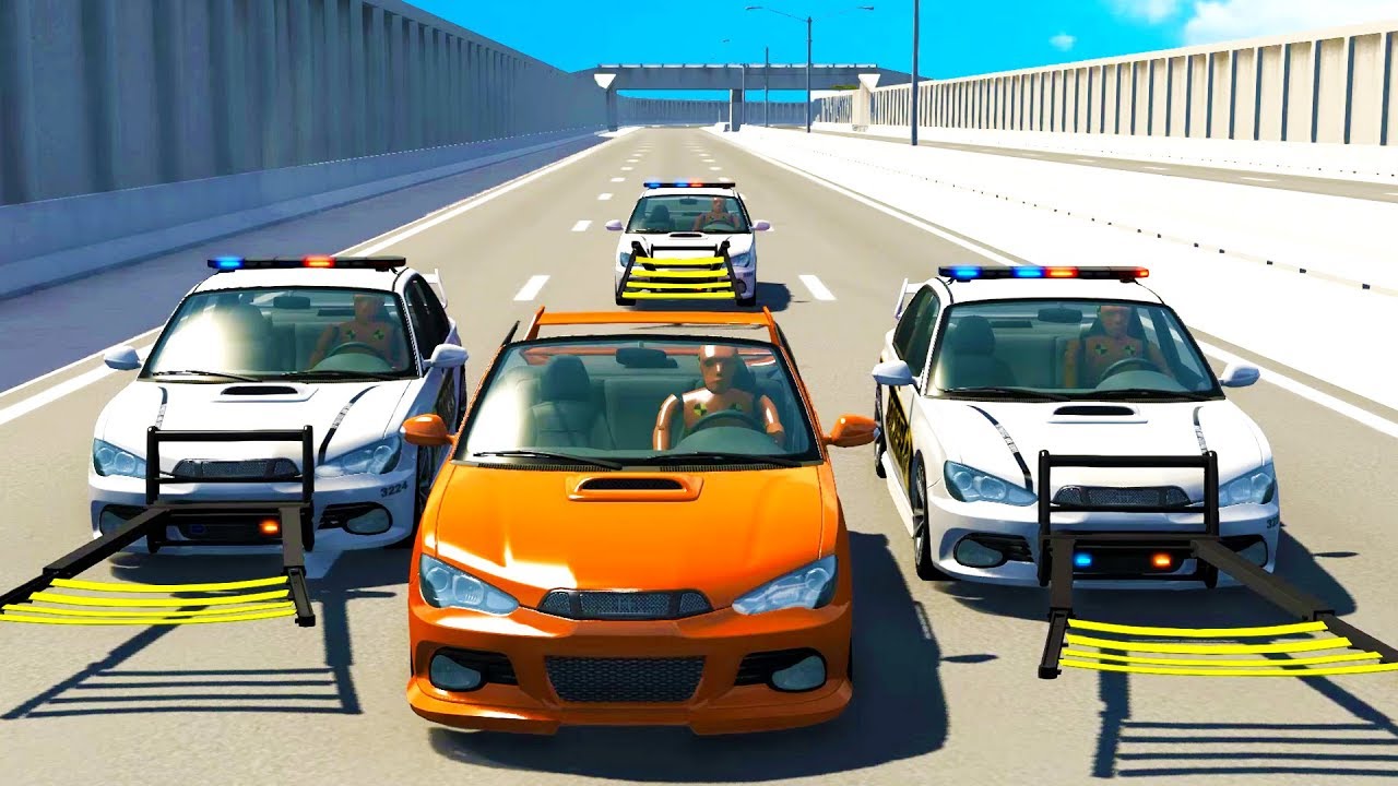 Полицейские погони на высокой скорости — подборка полицейской погони на BeamNG Drive
