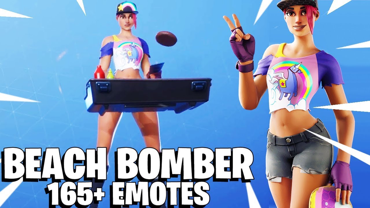 BEACH BOMBER Fortnite with 165+ EMOTES DANCES SHOWCASE