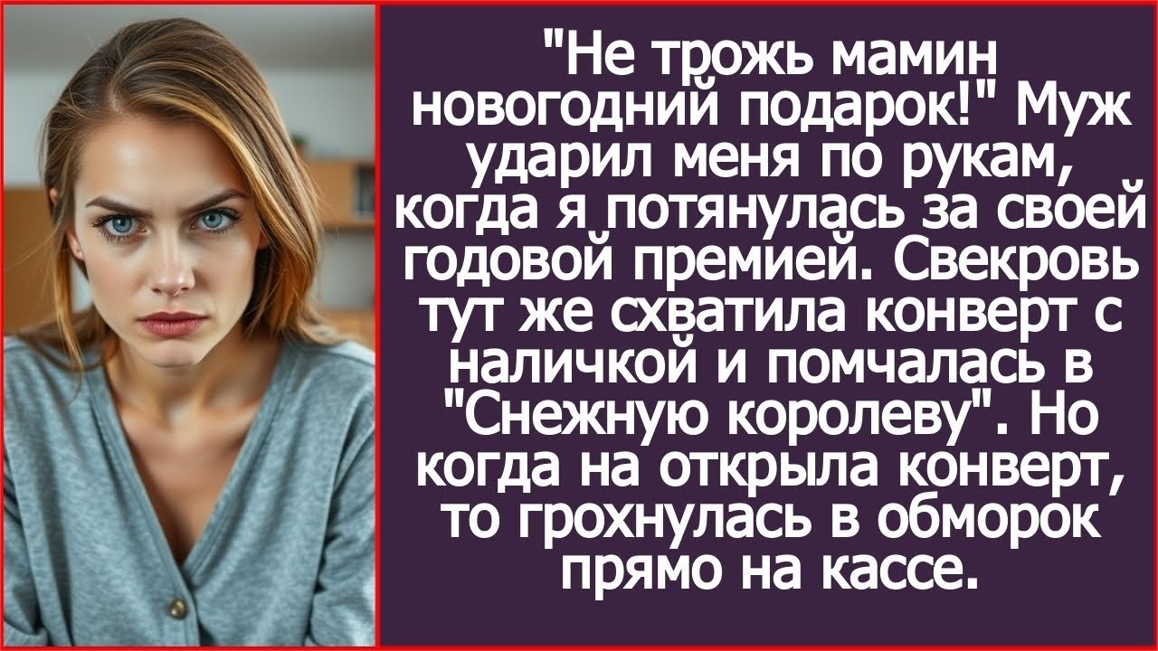 Не трожь мамин новогодний подарок! Муж ударил меня по рукам, когда я потянулась за своими деньгами