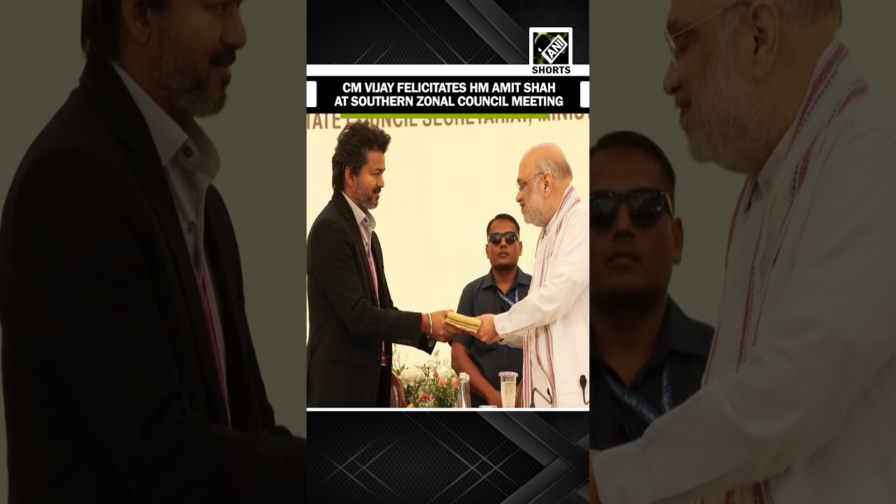 CM Vijay felicitates Union Home Minister Amit shah at southern zonal council meeting