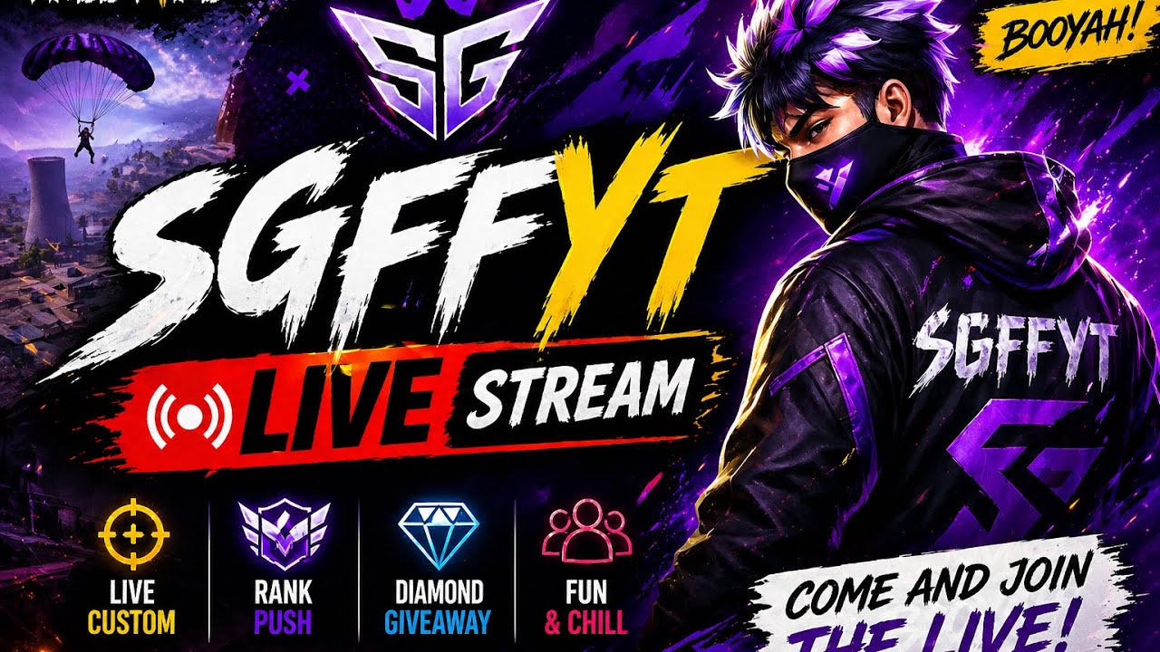 🔥 Free Fire Kannada Live | Rank Push 💎 | Custom Room | SG FF YT