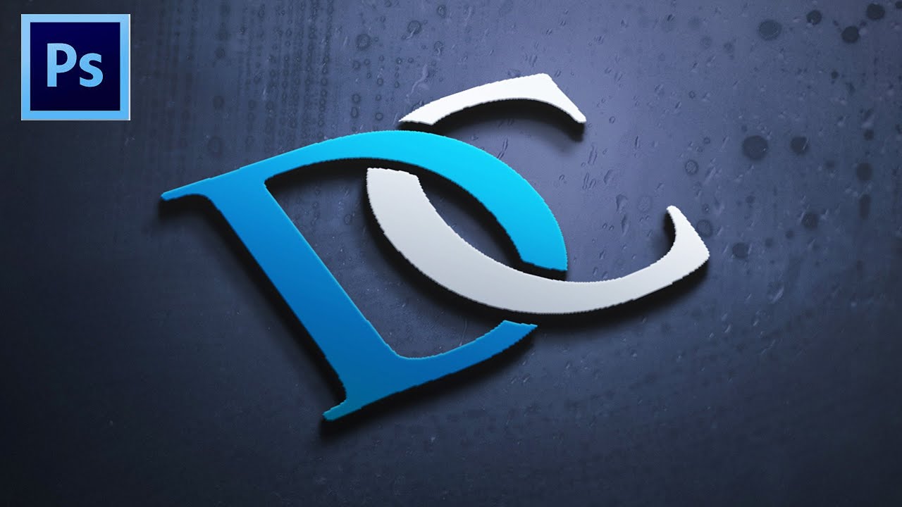Photoshop Logo Design Tutorial || How to make DC text logo in photoshop cc and apply mockup to it