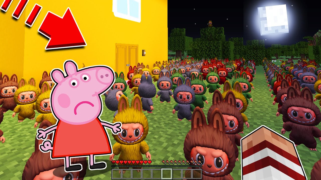 AYUDO A PEPPA PIG A DEFENDER SU CASA DE APOCALIPSIS DE LABUBU EN MINECRAFT