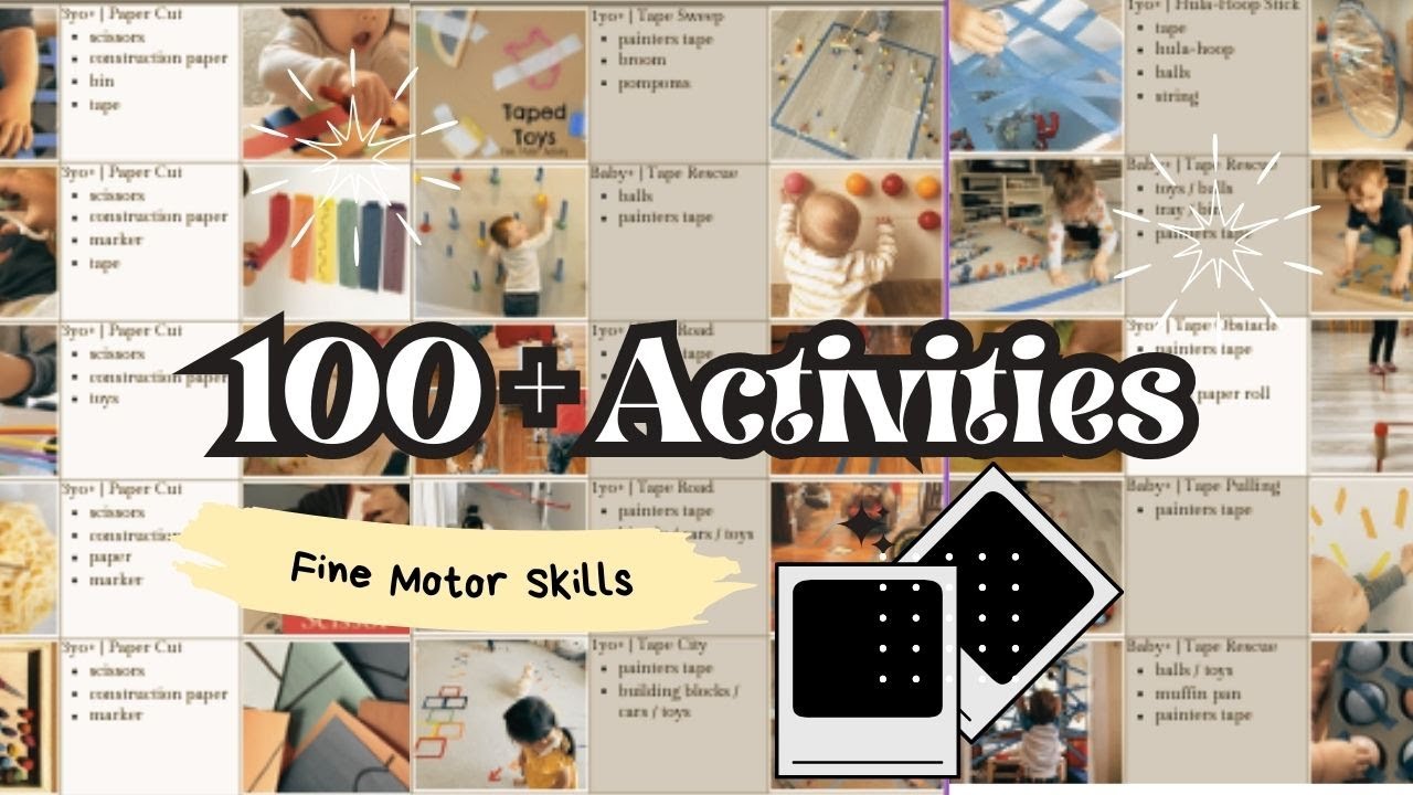 100+ Fine Motor Skill Activities for Kids (Ages 1-4) | Easy DIY Toddler & Preschool Ideas