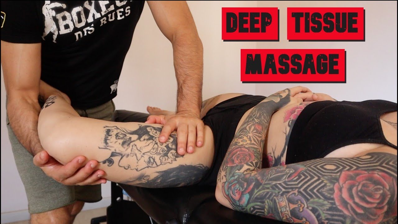 Tattoo Artist get Amazing Feet Massage and Deep Tissue Release of Quads, Adductors and TFL