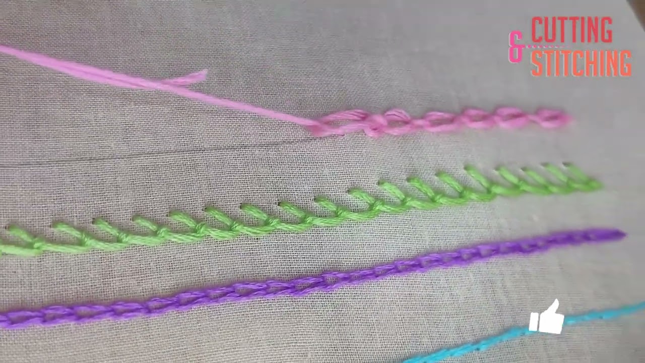Hand Embroidery Tutorials (Part 6) 👌- Cable Chain Stitch