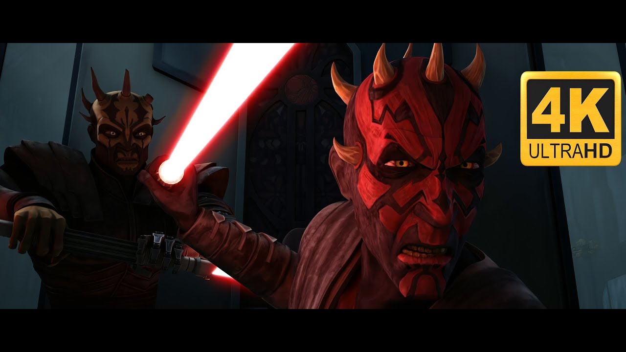 Darth Maul & Savage Opress VS Darth Sidious 4k upscaled with Machine Learning AI