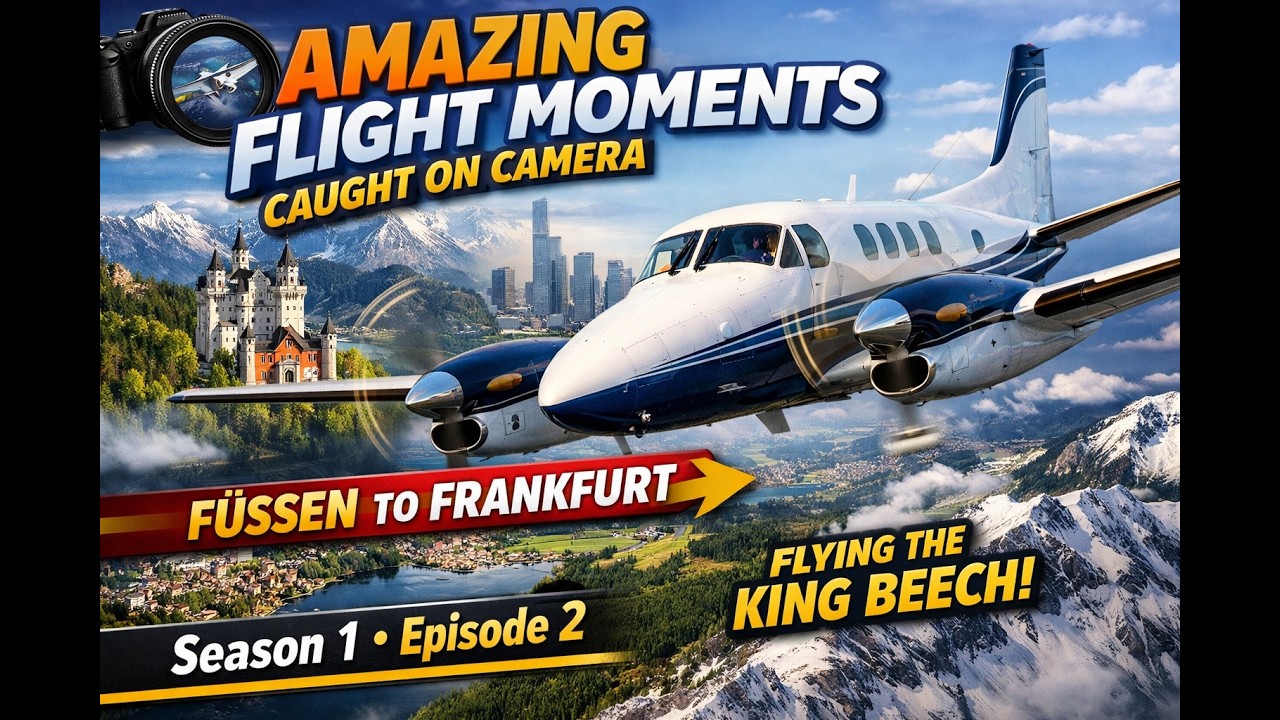 ✈️Amazing Flight Moments Caught on Camera | Season 1 Ep. 2 | Füssen to Frankfurt | King Beech Flight