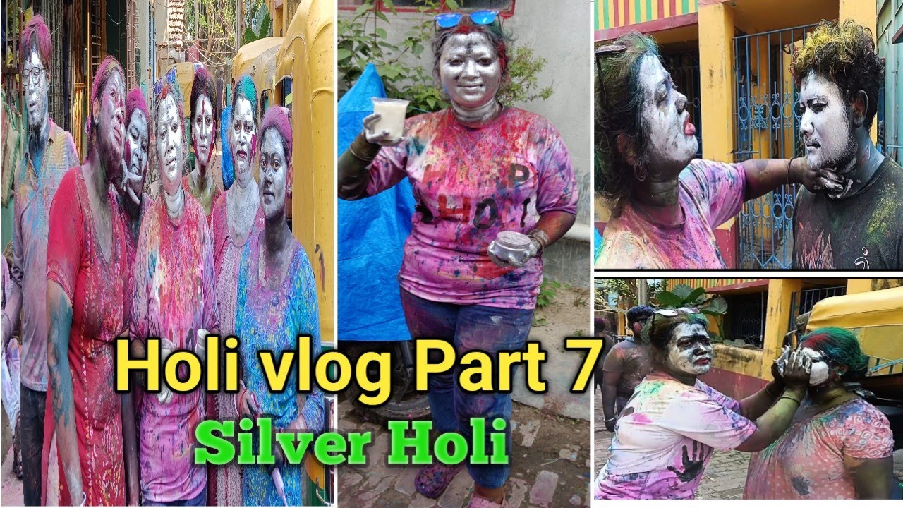 Silver Holi with my friends,Holi vlog Part 7.#funny #holi #viralvideo #vlog🤪🤪🤪🤪