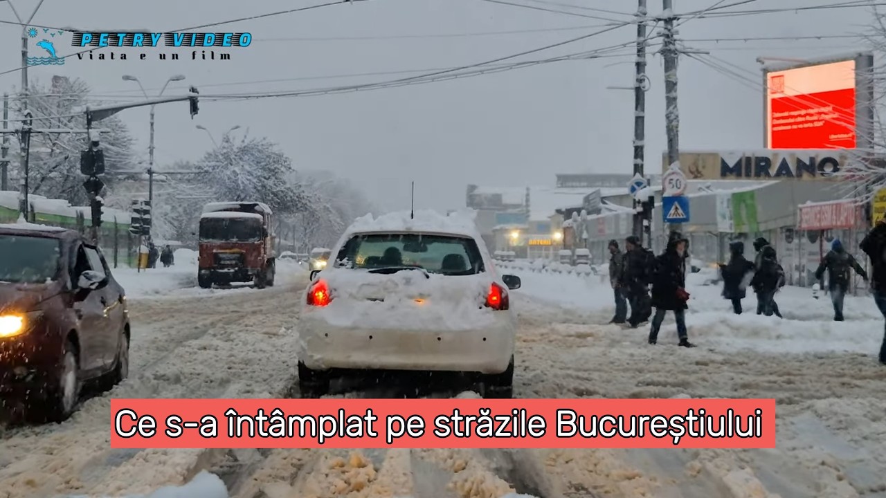 Ce s-a întâmplat pe străzile Bucureștiului după o noapte cu zăpadă masivă