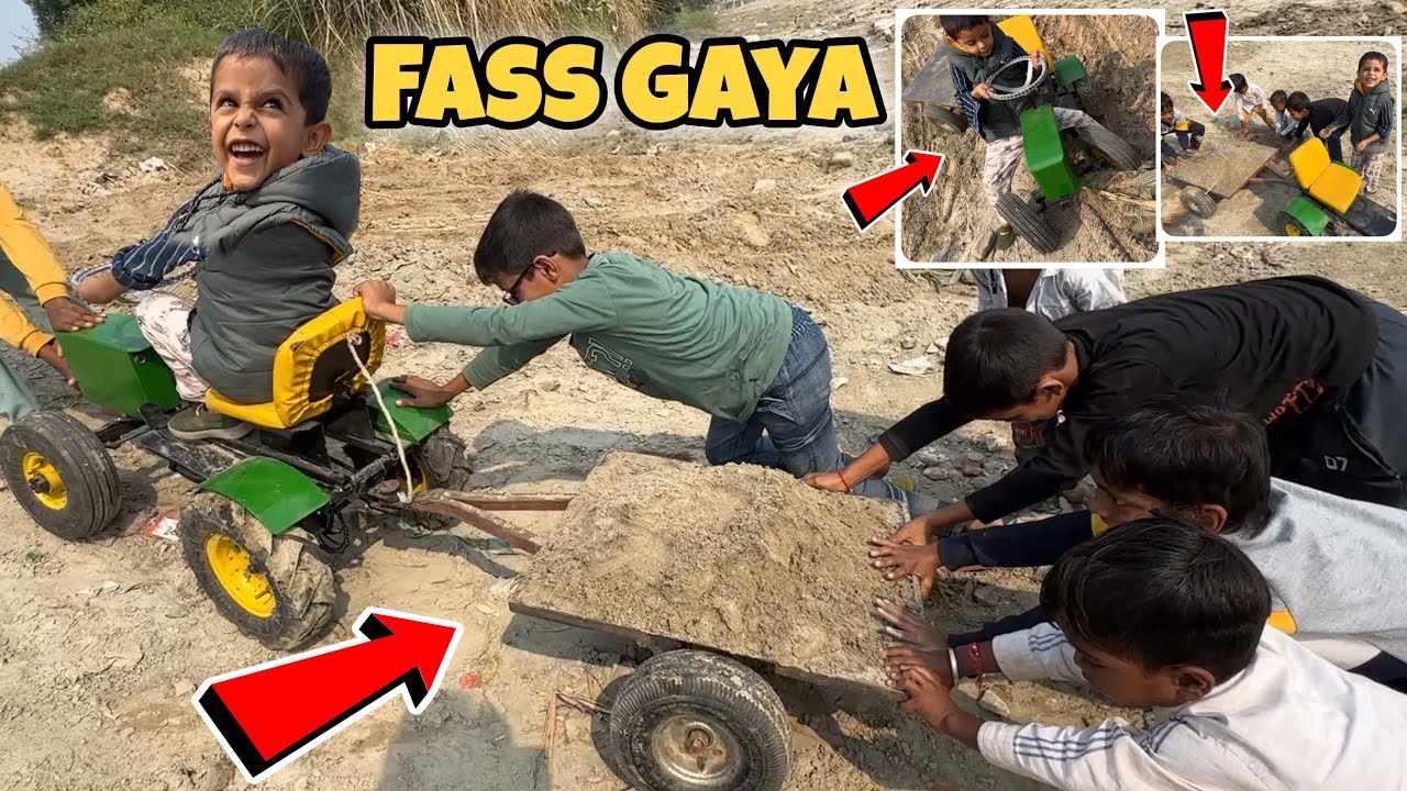 Sand Se Bhara Tralla Jhon Deere Se Neher Me Khicha😱 Full Loaded Kardiya