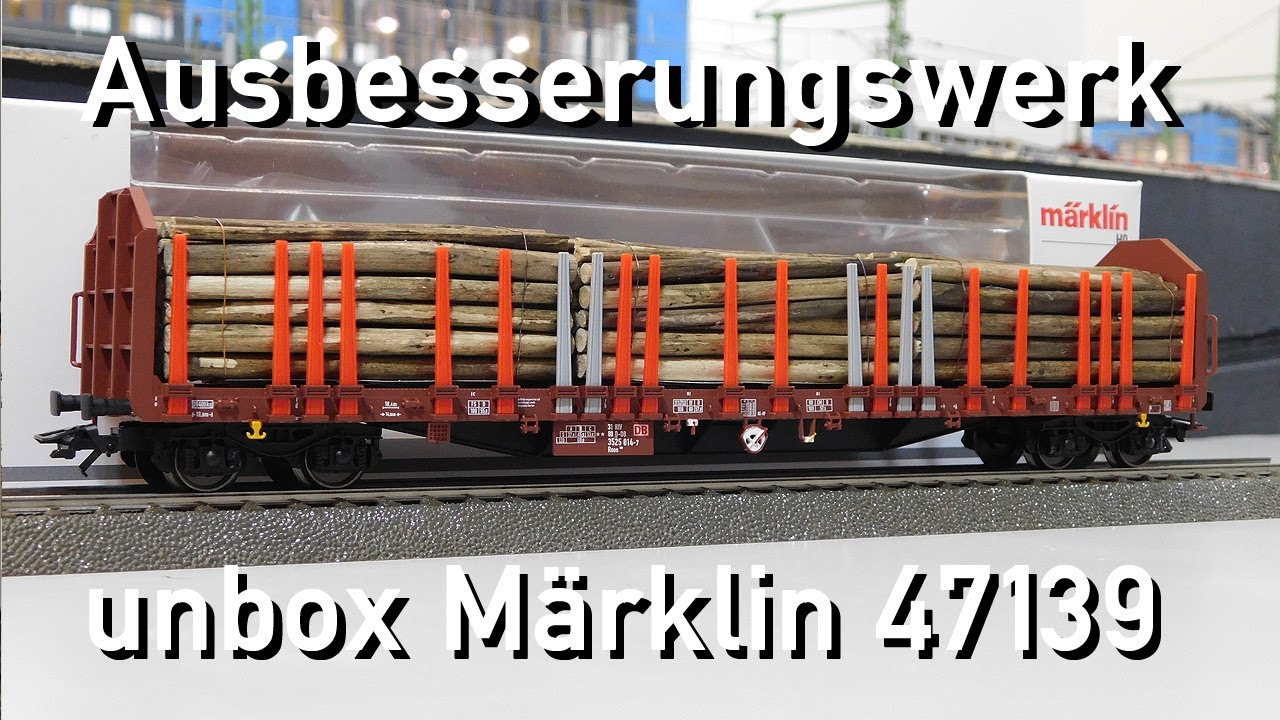 Ausbesserungswerk H0 Märklin unbox 47139 Rungenwagen Roos 639 Limitiert Vedes 1000 Stück SETG Holz
