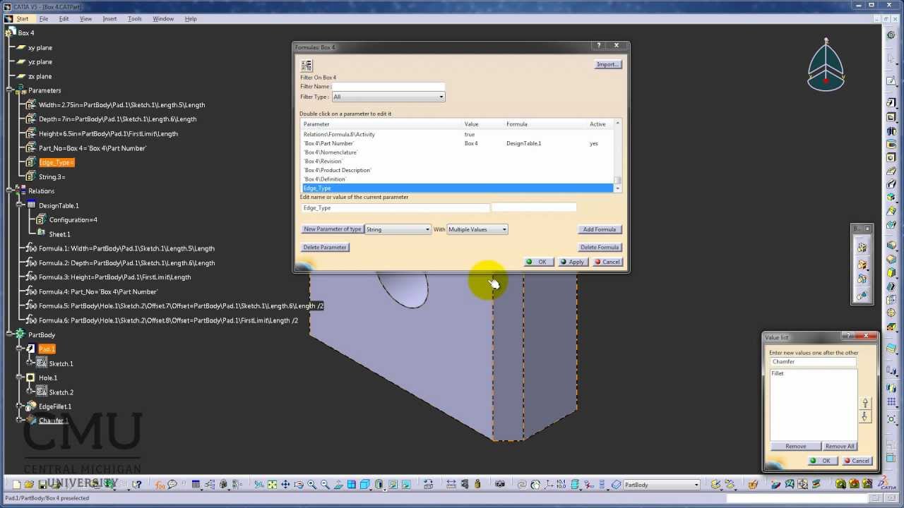 CATIA V5 Tutorial: Parameters and Design Table