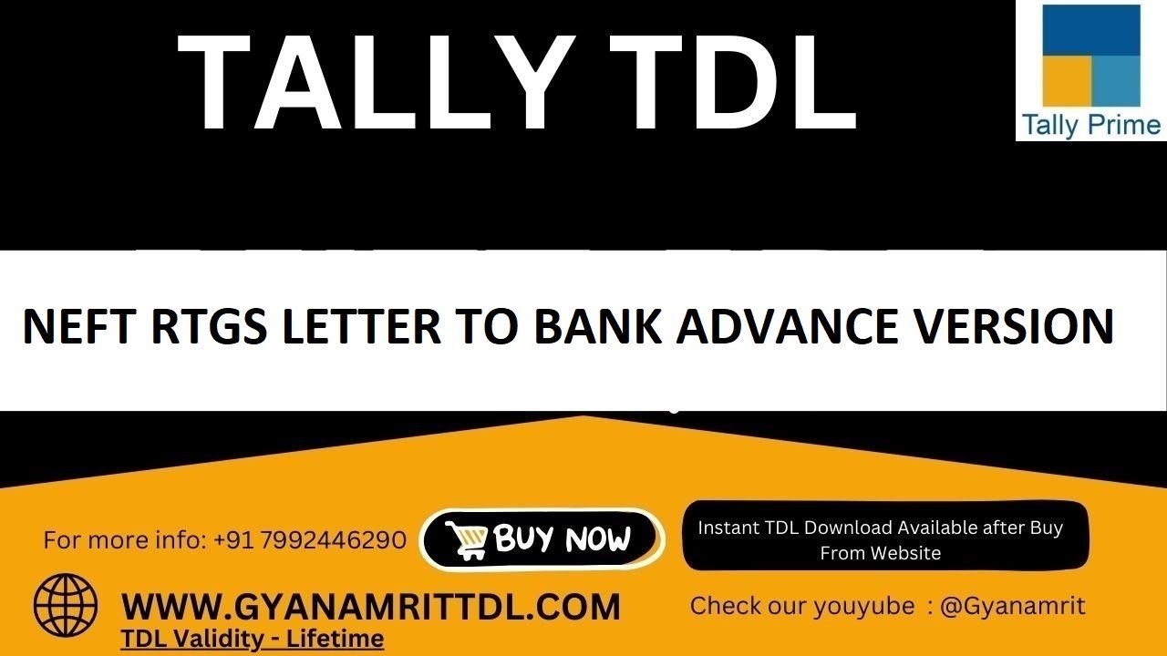 NEFT RTGS Letter To Bank Tally TDL