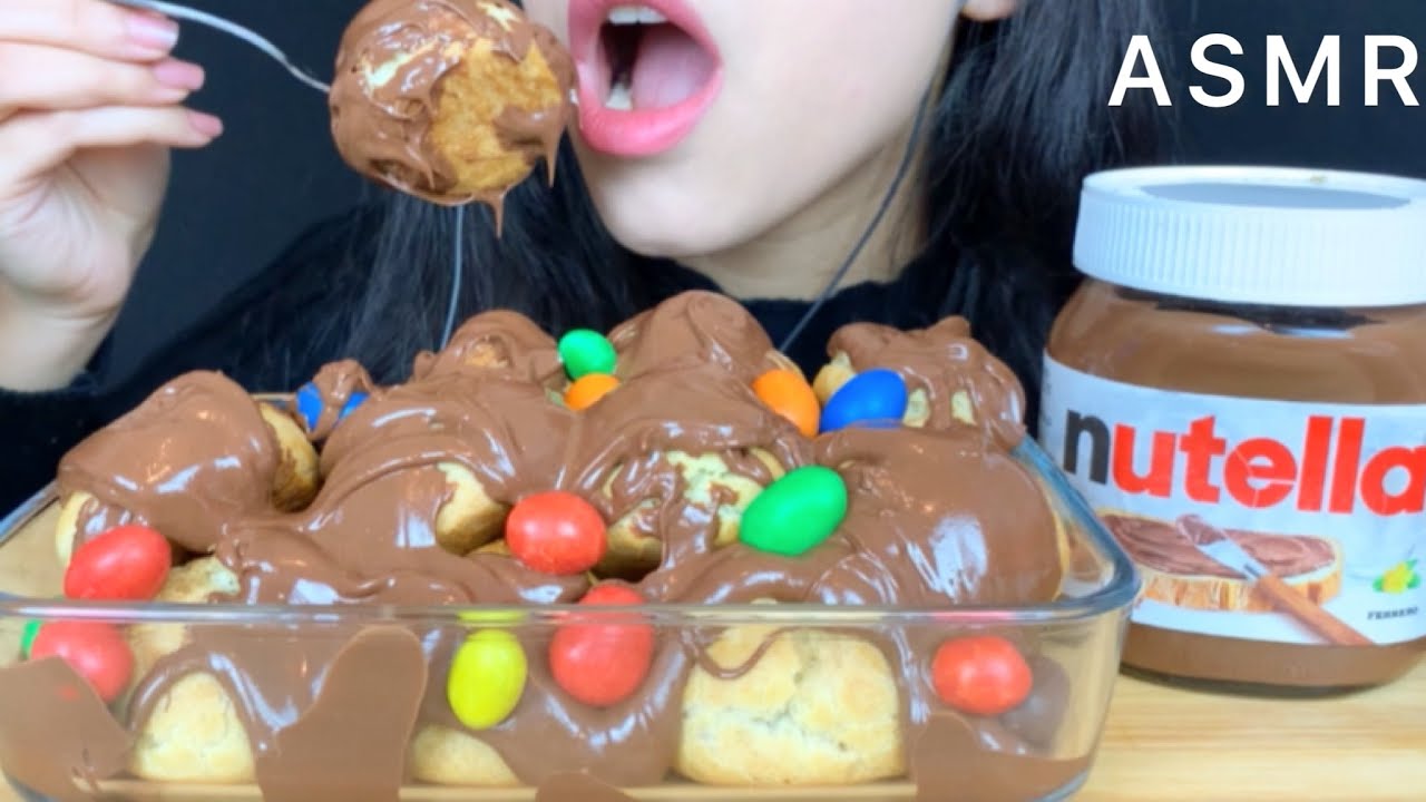 ASMR PROFITEROLES + Nutella  | Mukbang (Eating Sounds)