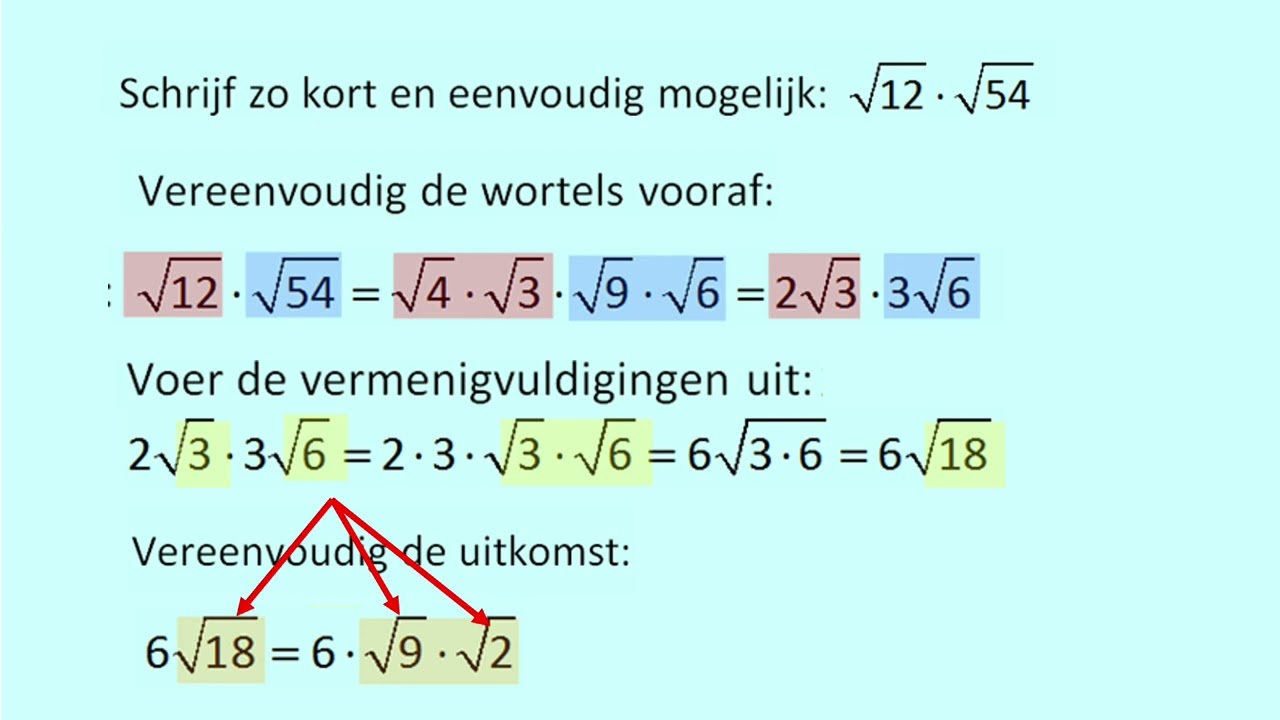Wortels vermenigvuldigen